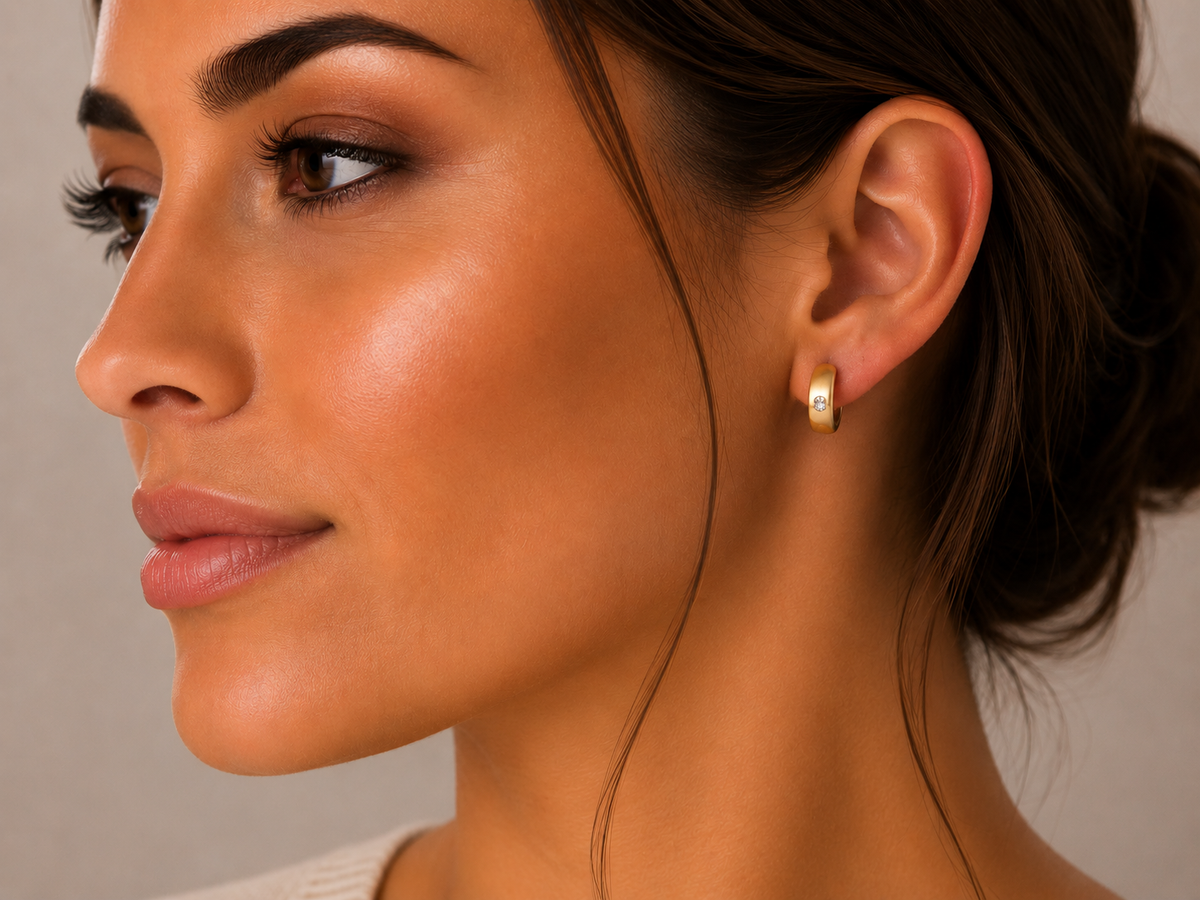 0.20ct Diamond Hoop Earrings – 14ct Yellow Gold