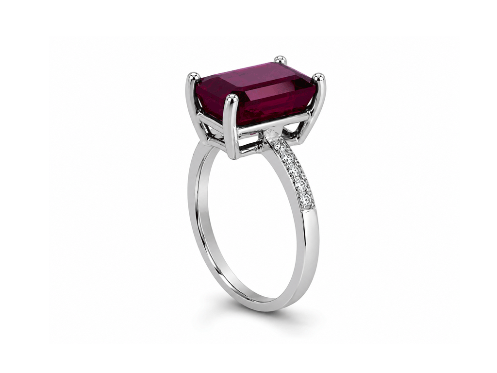 6.40ct Ruby & Diamond Ring – 18ct White Gold