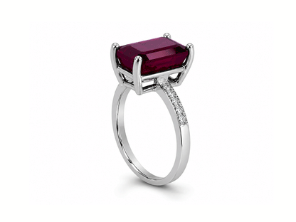 6.40ct Ruby & Diamond Ring – 18ct White Gold