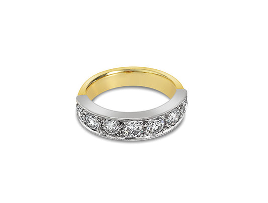 (REF 1276) 1.70ct Diamond Half Eternity Ring (18ct Yellow Gold)