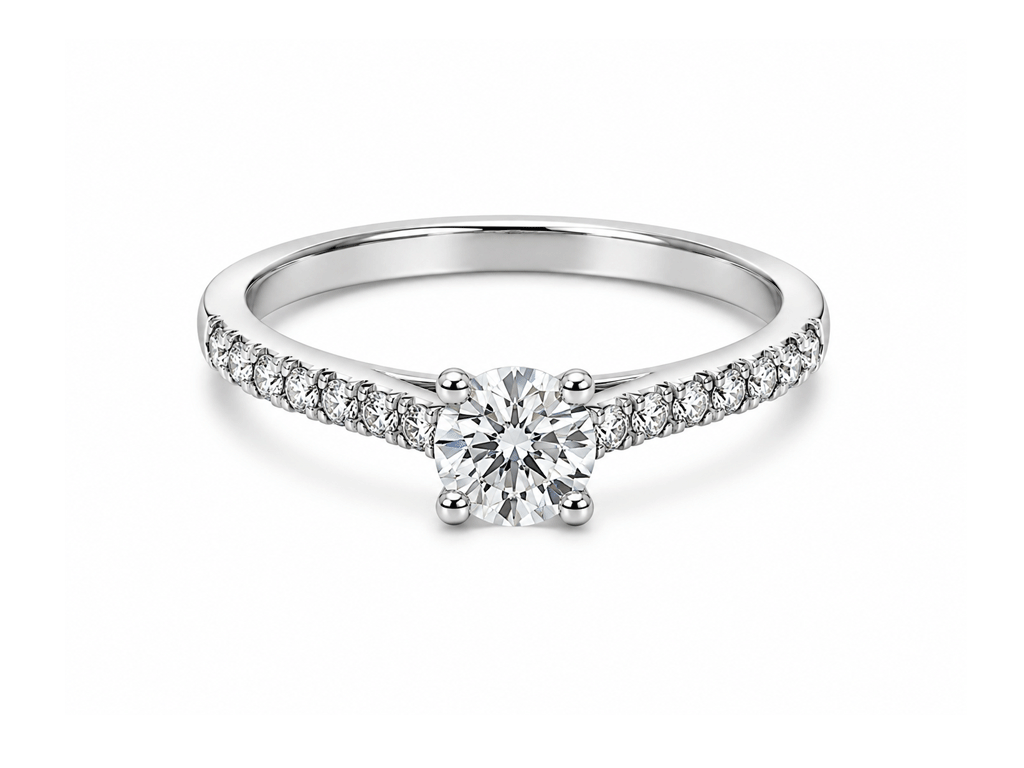 0.81ct Semi-Solitaire Diamond Ring – Platinum