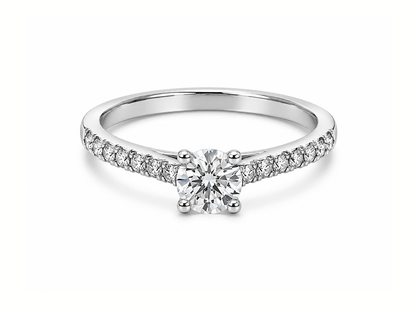0.81ct Semi-Solitaire Diamond Ring – Platinum
