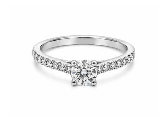 0.81ct Semi-Solitaire Diamond Ring – Platinum