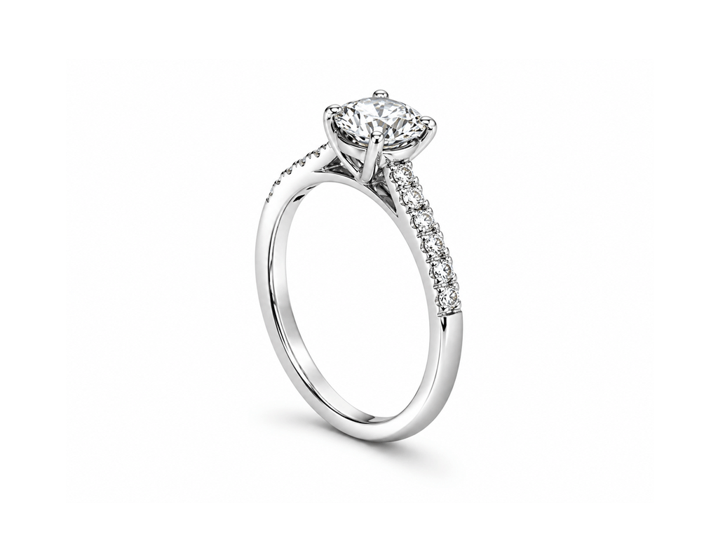 0.81ct Semi-Solitaire Diamond Ring – Platinum