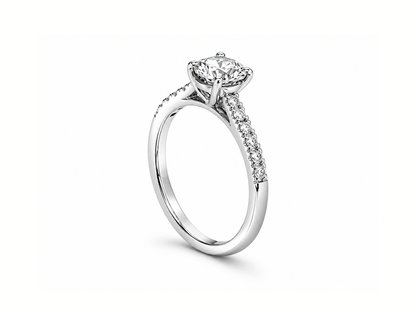 0.81ct Semi-Solitaire Diamond Ring – Platinum