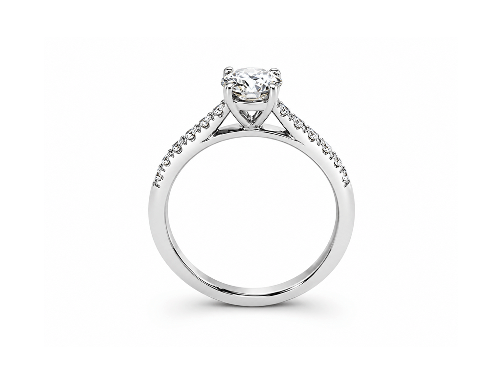 0.81ct Semi-Solitaire Diamond Ring – Platinum