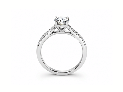 0.81ct Semi-Solitaire Diamond Ring – Platinum