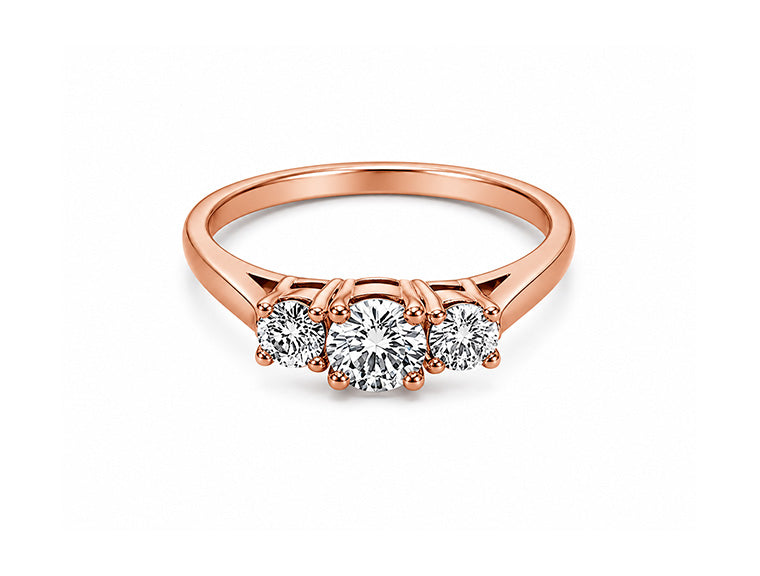 1.15ct Diamond Trilogy Ring – 14ct Rose Gold