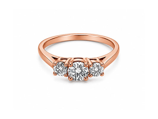 1.15ct Diamond Trilogy Ring – 14ct Rose Gold
