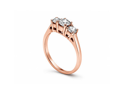 1.15ct Diamond Trilogy Ring – 14ct Rose Gold