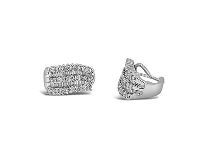 (REF 1334) Diamond Hoop Earrings (14CT WHITE GOLD)
