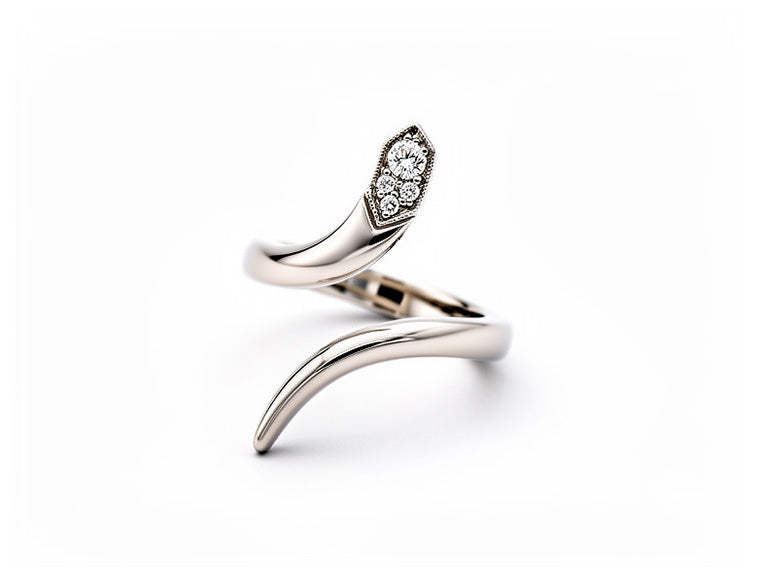 Diamond Snake Ring – 18ct White Gold