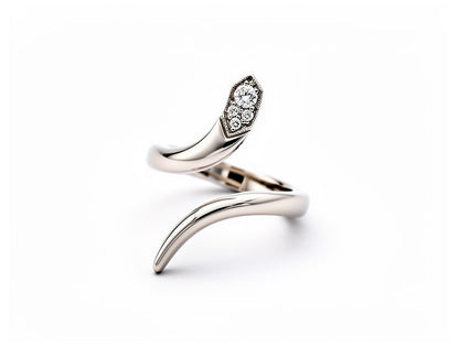 Diamond Snake Ring – 18ct White Gold