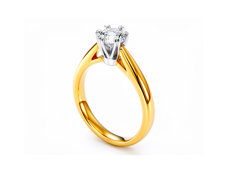 (REF 1357) DIAMOND SOLITAIRE RING (9CT YELLOW GOLD)