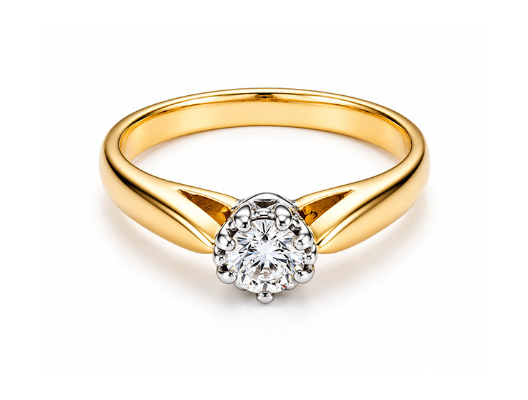 (REF 1357) DIAMOND SOLITAIRE RING (9CT YELLOW GOLD)