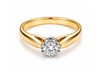 (REF 1357) DIAMOND SOLITAIRE RING (9CT YELLOW GOLD)