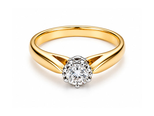 (REF 1357) DIAMOND SOLITAIRE RING (9CT YELLOW GOLD)