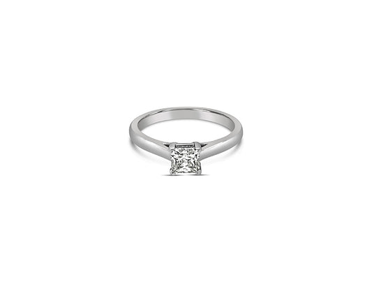 (REF 1363) 0.60ct Diamond Princess Solitaire Ring (PLATINUM)