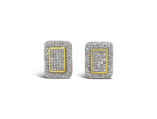 (REF 1371) DIAMONDS EARRINGS (18CT YELLOW GOLD)