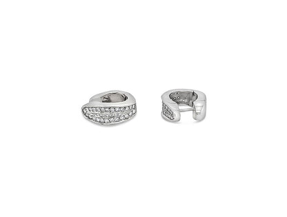 (REF 1396)1.10ct DIAMOND CREOLEN EARRINGS (18CT WHITE GOLD)