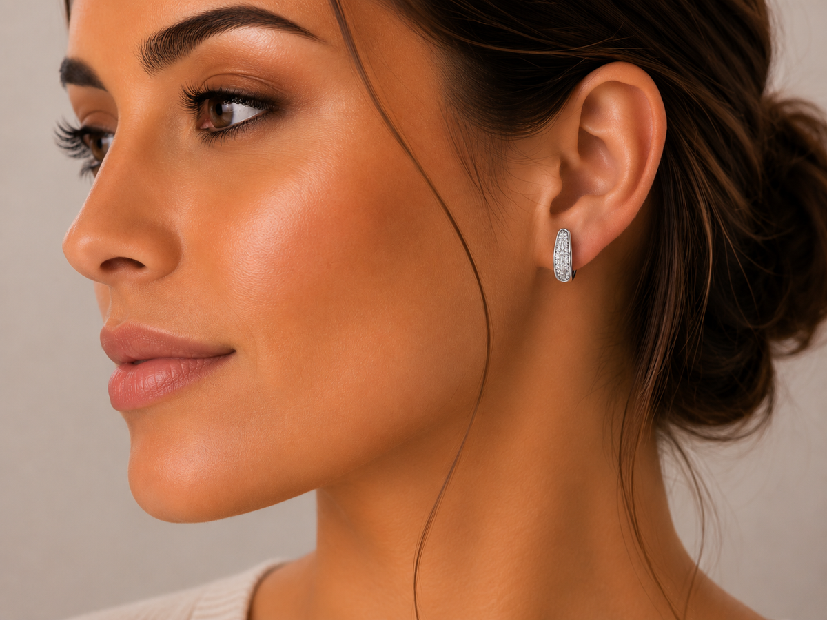 1.10ct Diamond Creolen Earrings – 18ct White Gold