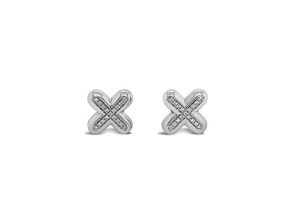(REF 1397) 0.85ct DIAMOND EARRING CROSS (18CT WHITE GOLD)
