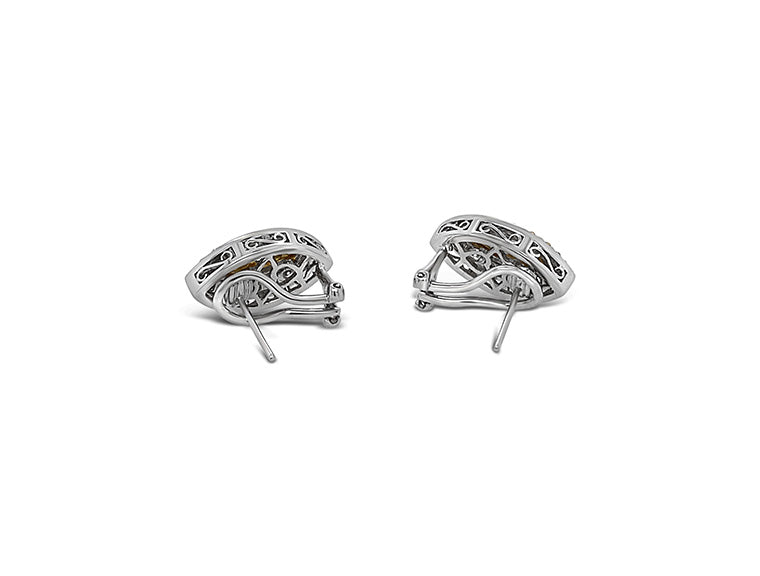 (REF 1399) 1.63ct DIAMOND MARQUISE EARRINGS (18CT WHITE GOLD))