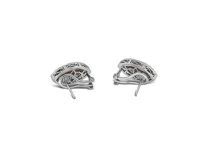(REF 1399) 1.63ct DIAMOND MARQUISE EARRINGS (18CT WHITE GOLD))
