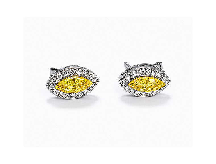 1.63ct Diamond Marquise Earrings in 18ct White Gold