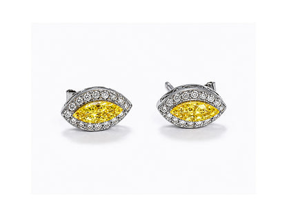 1.63ct Diamond Marquise Earrings in 18ct White Gold