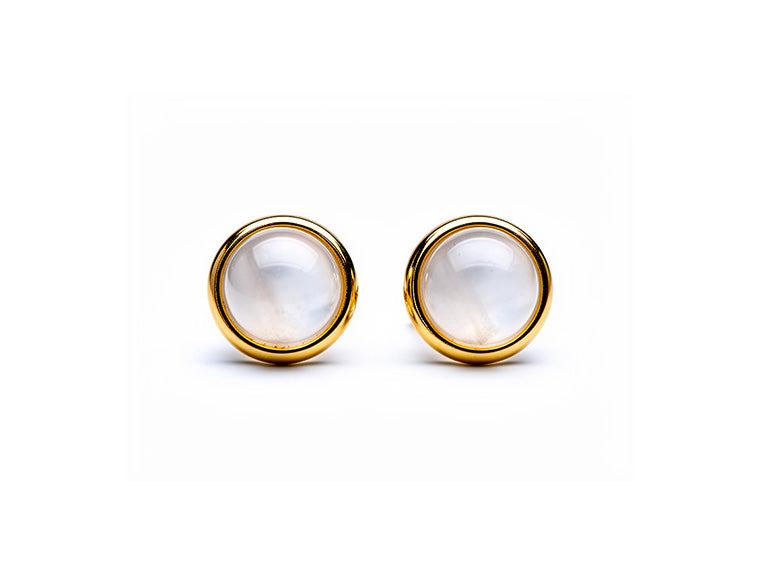 Moonstone and Diamond Earrings in 18ct Yellow Gold – 1.63ct
