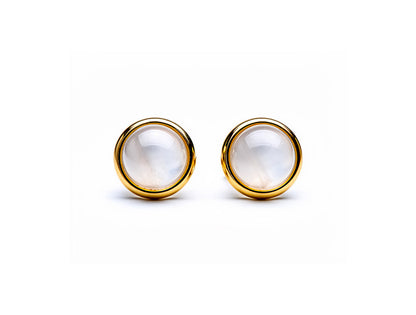 Moonstone and Diamond Earrings in 18ct Yellow Gold – 1.63ct