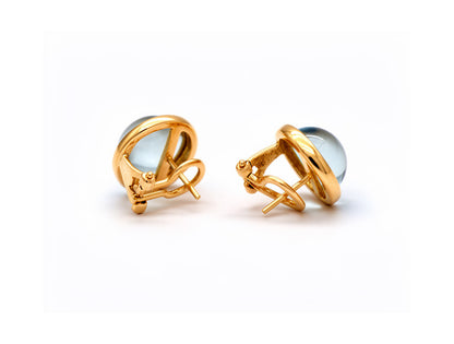Moonstone and Diamond Earrings in 18ct Yellow Gold – 1.63ct