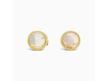 (REF 1400) 1.63ct DIAMOND EARRINGS MOON STONE (18CT YELLOW GOLD)