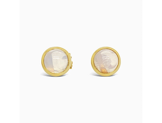 (REF 1400) 1.63ct DIAMOND EARRINGS MOON STONE (18CT YELLOW GOLD)