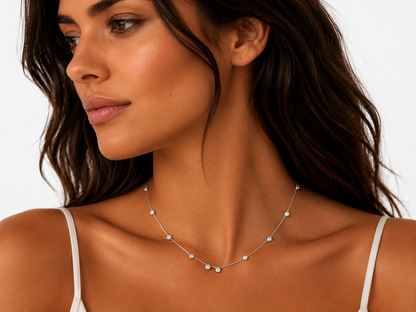 1.07ct Brilliant Cut Diamond De Beers Necklace in 18ct White Gold