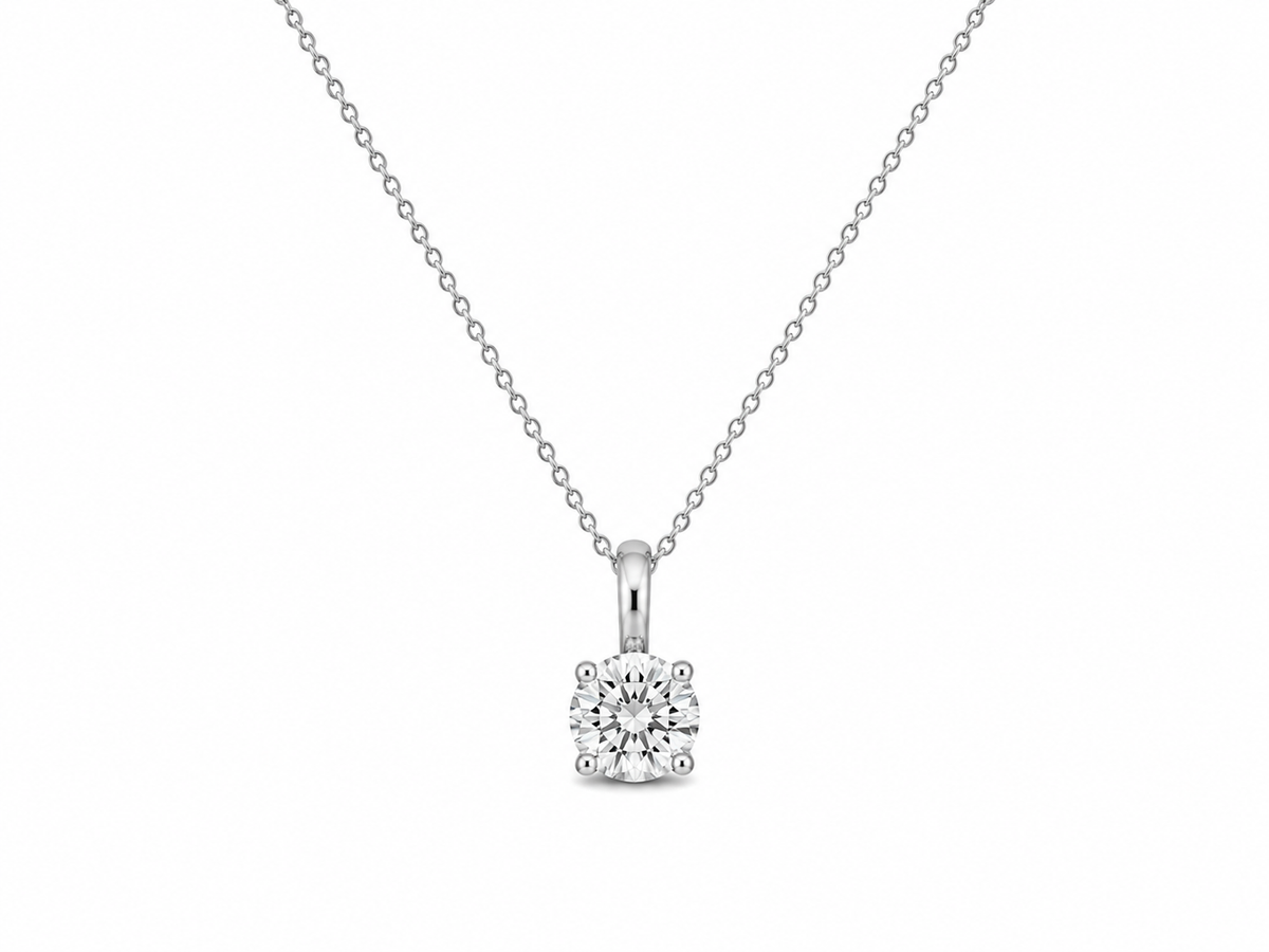 0.36ct Brilliant Cut Diamond Solitaire Necklace in 18ct White Gold