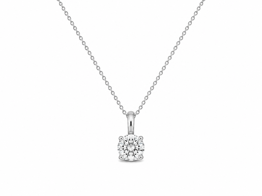 0.36ct Brilliant Cut Diamond Solitaire Necklace in 18ct White Gold