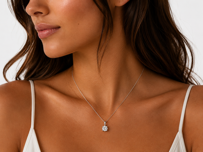 0.36ct Brilliant Cut Diamond Solitaire Necklace in 18ct White Gold