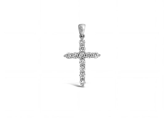 0.75ct Brilliant Cut Diamond Cross Pendant in 18ct White Gold
