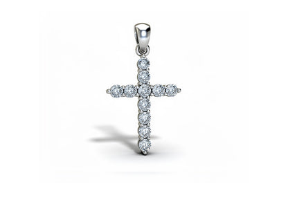 0.75ct Brilliant Cut Diamond Cross Pendant in 18ct White Gold