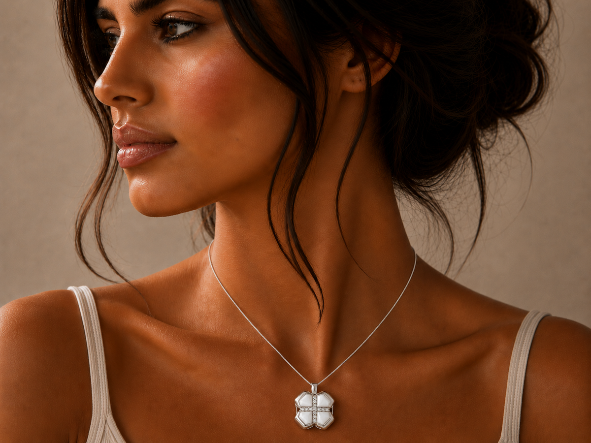 0.26ct Diamond Cross Pendant in 18ct White Gold