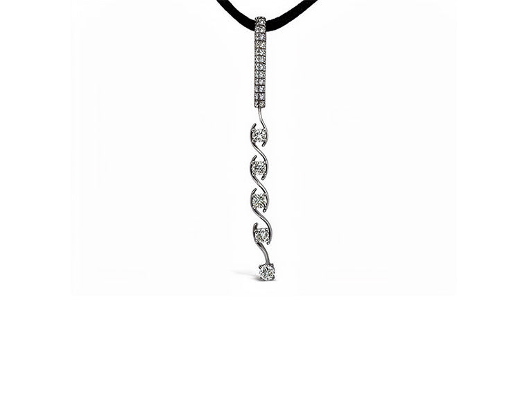 1.21ct Diamond Drop Pendant in 18ct White Gold)