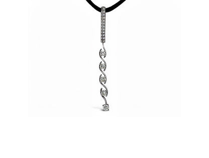 1.21ct Diamond Drop Pendant in 18ct White Gold)
