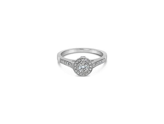 (REF 1428) Diamond Solitaire Ring (18ct White Gold)