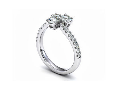 0.85ct Diamond Twist Ring – 18ct White Gold