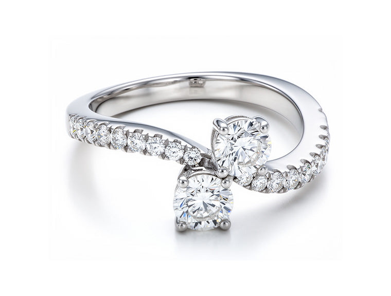 0.85ct Diamond Twist Ring – 18ct White Gold