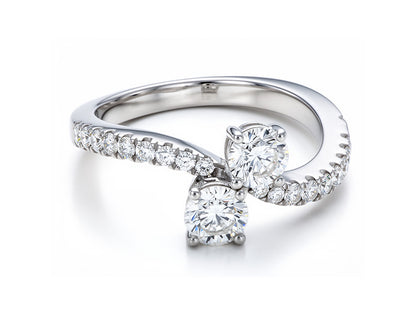 0.85ct Diamond Twist Ring – 18ct White Gold