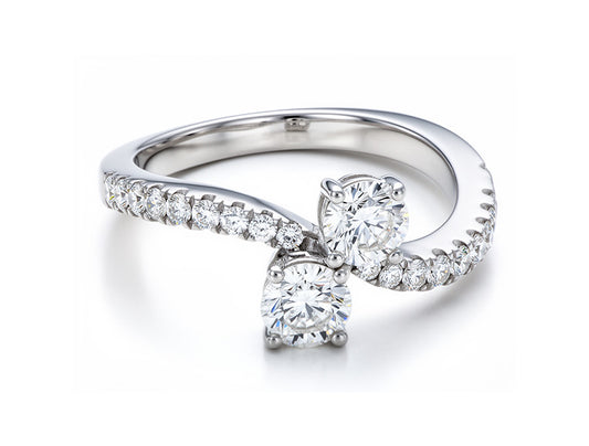 0.85ct Diamond Twist Ring – 18ct White Gold