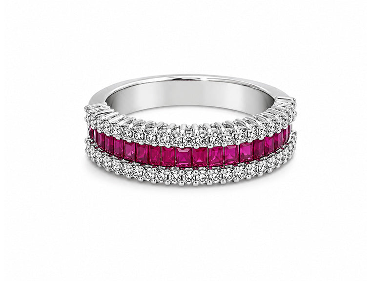 0.73ct Ruby & 0.42ct Diamond Ring – 18ct White Gold